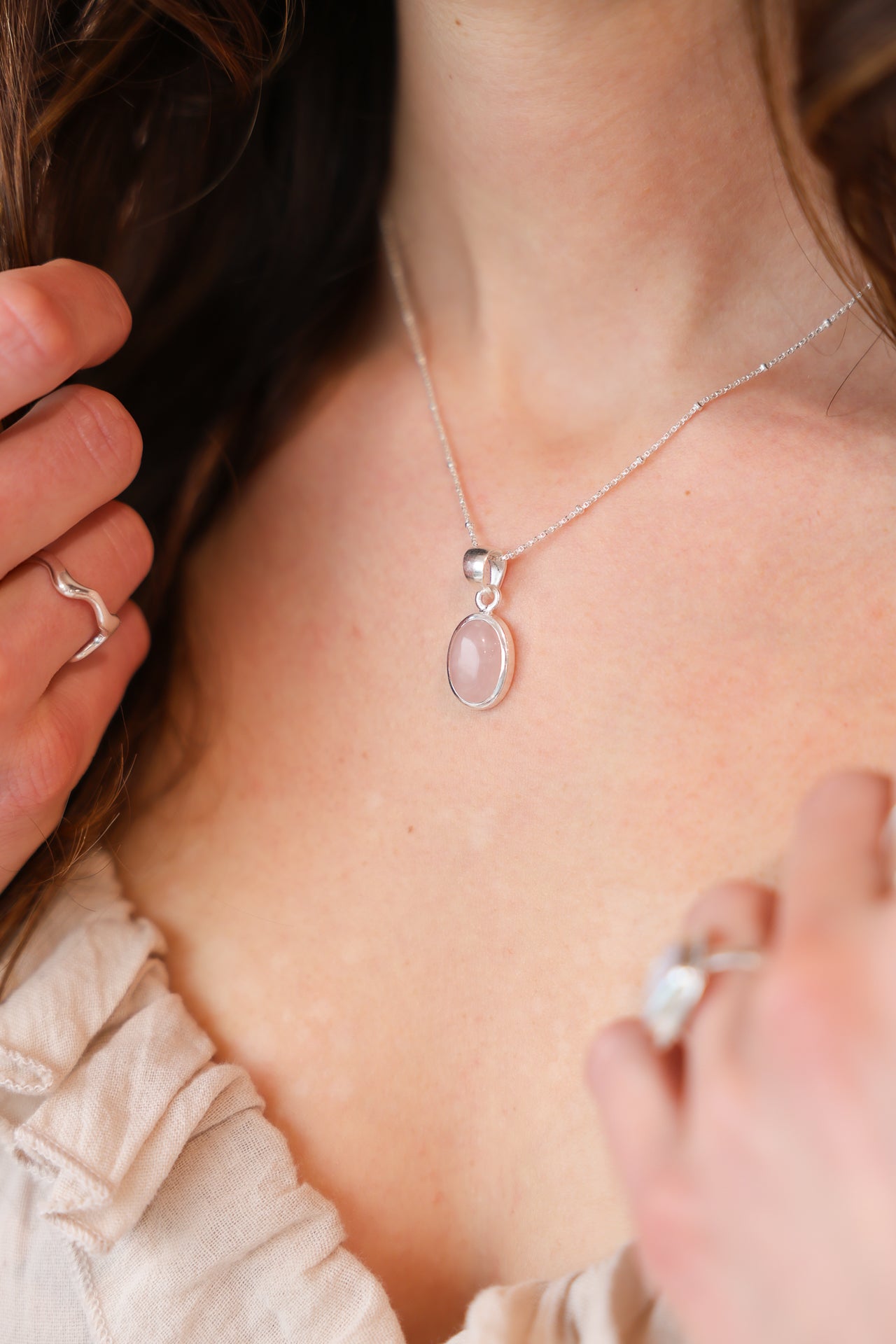 Rose Quartz Oval Pendant
