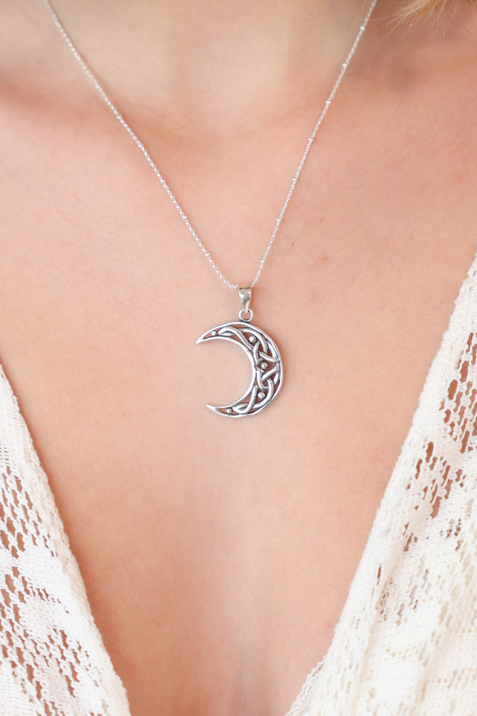 Celtic Crescent Moon Pendant