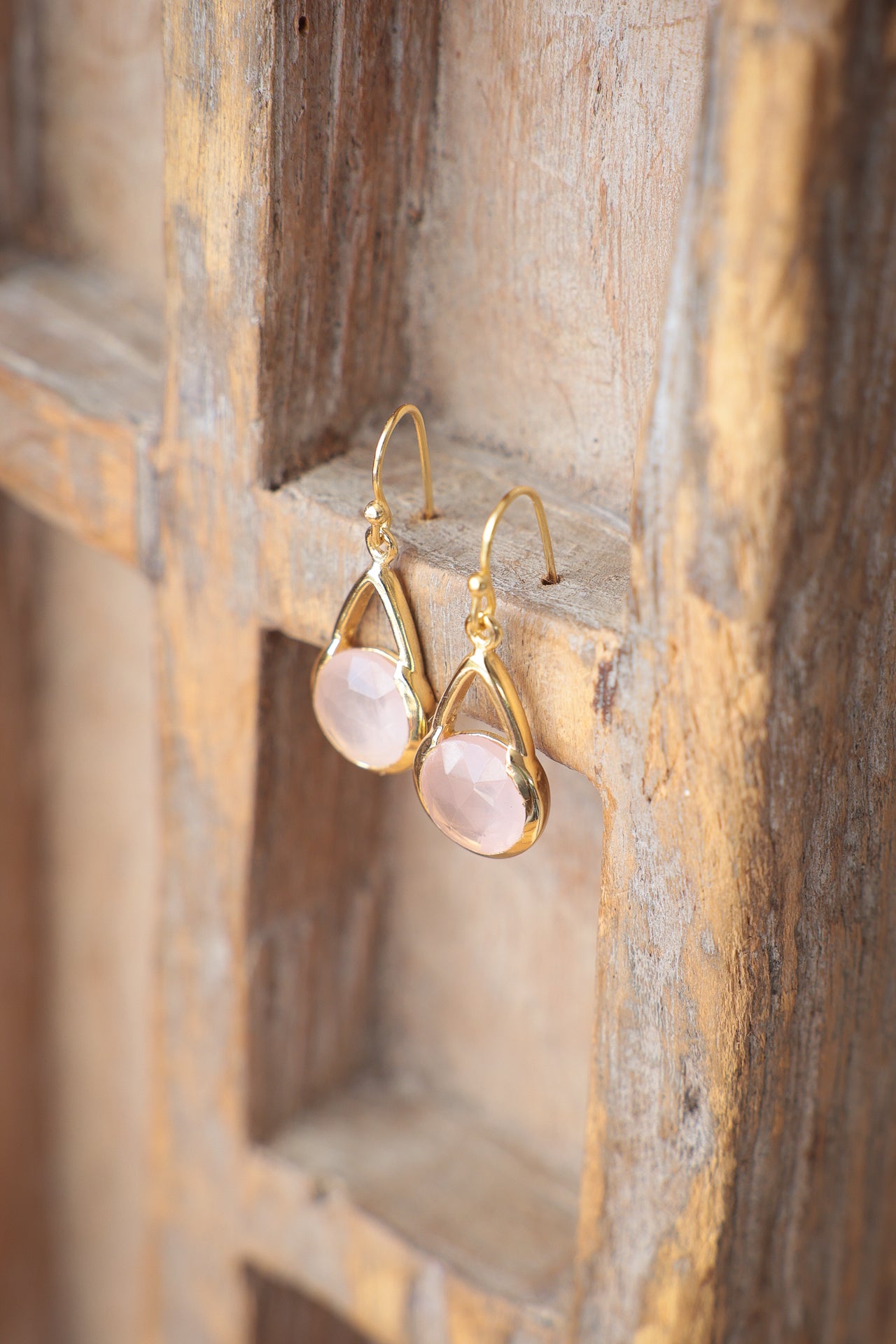 Sweetie Rose Quartz Drop Earrings