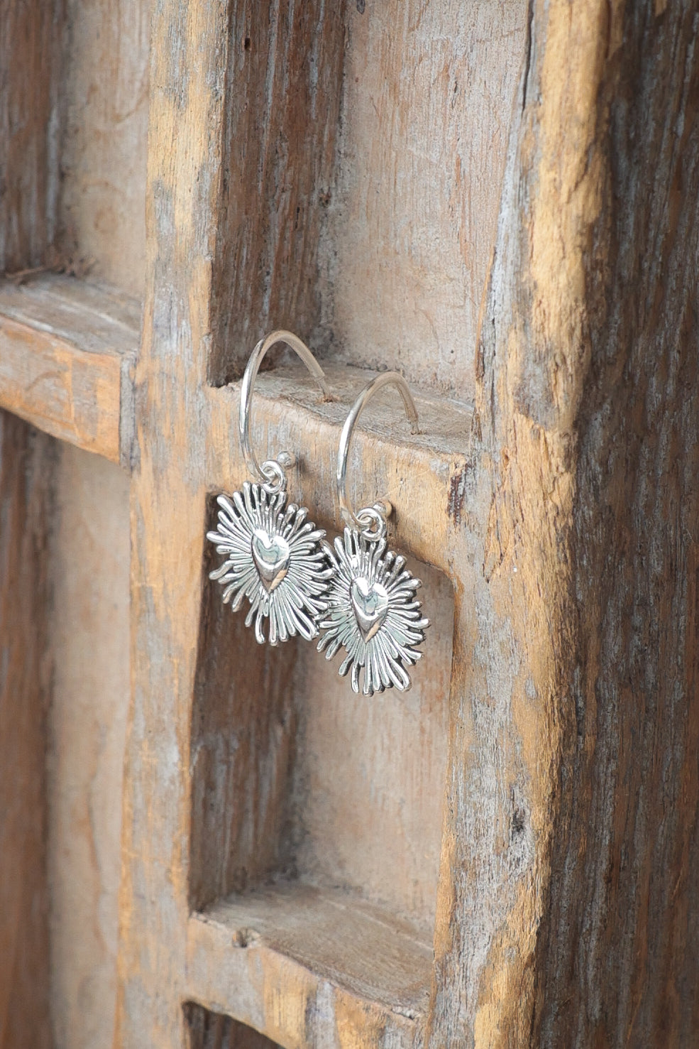 Sacred Heart Charm Earrings