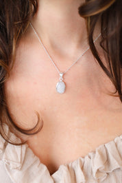 Rainbow Moonstone Oval Pendant