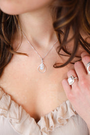 Ella Rainbow Moonstone Teardrop Pendant