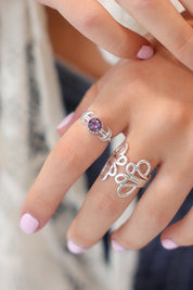 Amethyst Marama Moon Ring