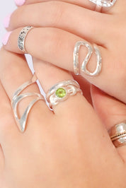 Peridot Marama Moon Ring