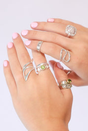 Peridot Marama Moon Ring