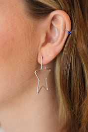 Starry Silver Hoops