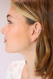 Starry Silver Hoops