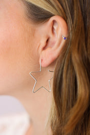 Starry Silver Hoops