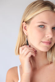 Long Black Onyx Swirl Drops