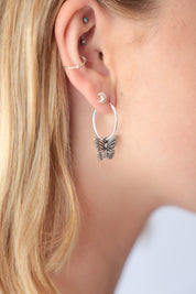 Butterfly Charm Hoops