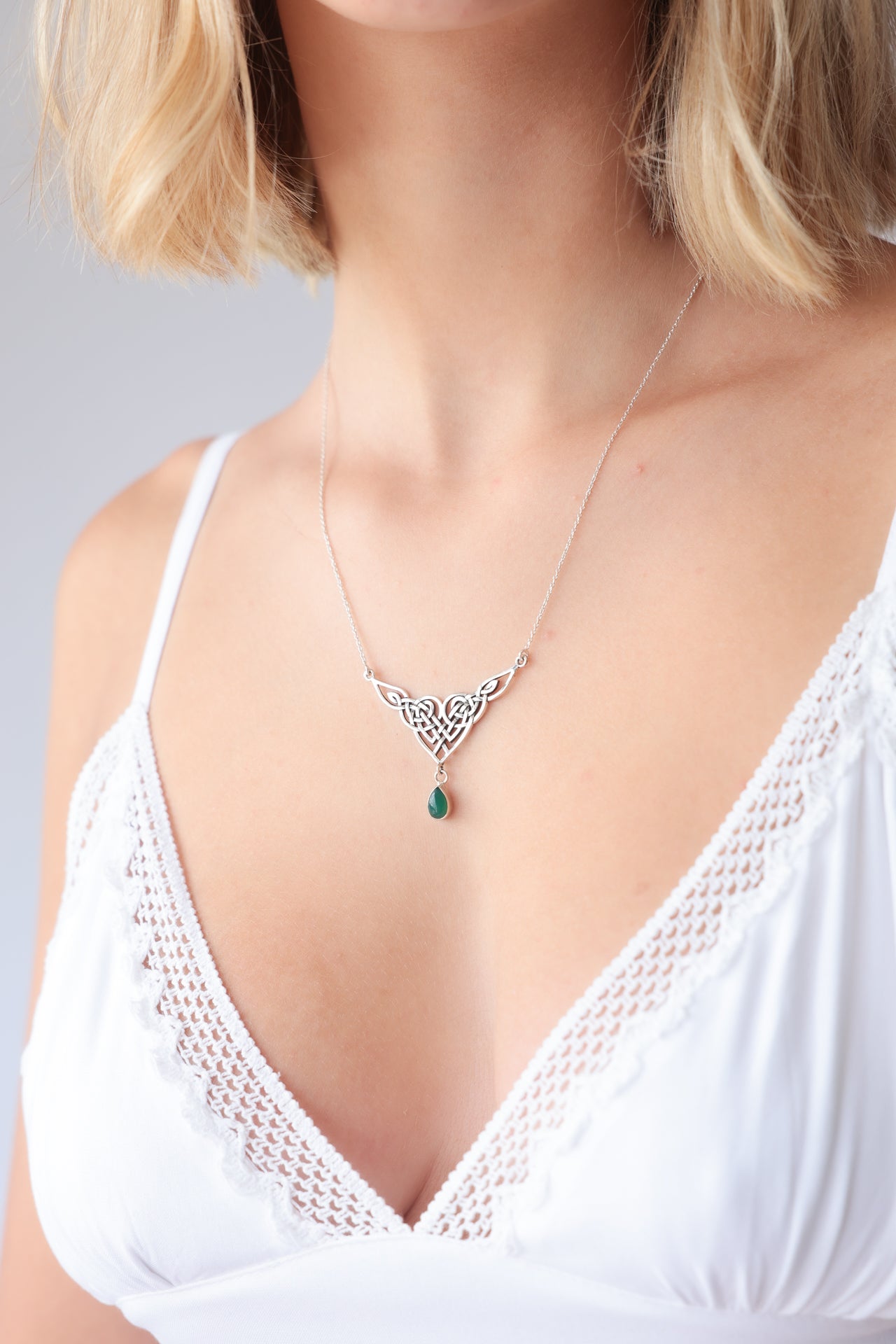 Celtic Green Onyx Necklace