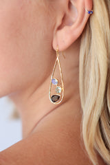 Nali Triple Stone Teardrop Earring