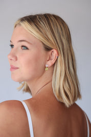 Bow Peridot Drop Studs