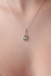 Small Peridot Teardrop Pendant