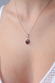 Small Garnet Teardrop Pendant