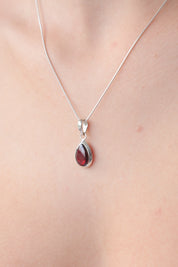 Small Garnet Teardrop Pendant
