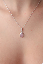 Small Pink Calcite Teardrop Pendant