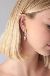 Nuala Copper Pink Opal Drop Hoops