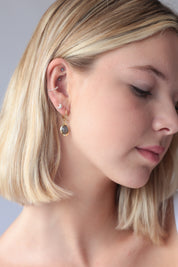 Pia Labradorite Charm Hoops