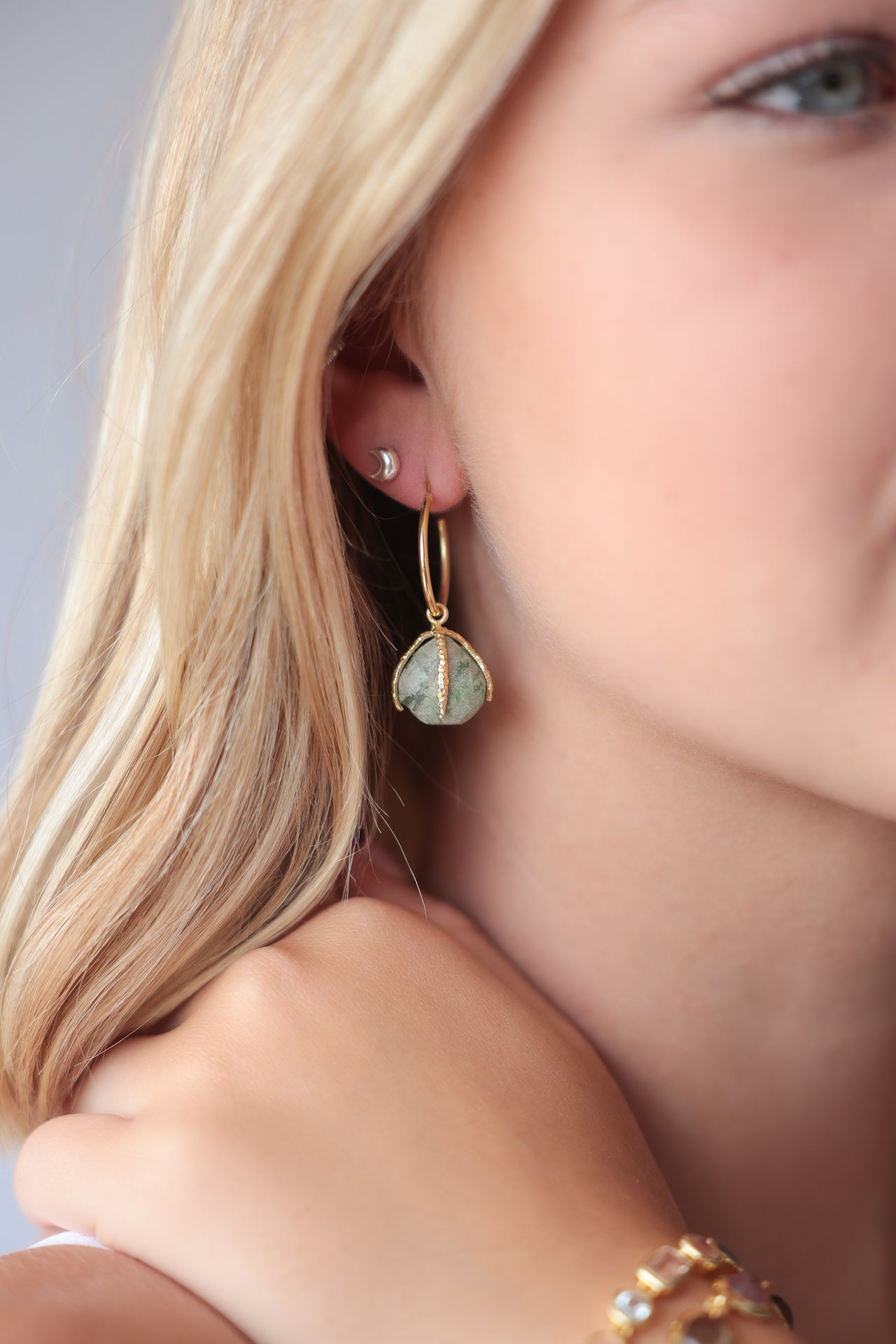 Yana Variscite Claw Set Earrings