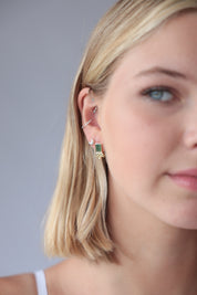 Sarre Green Rectangle Studs