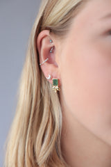 Sarre Green Rectangle Studs