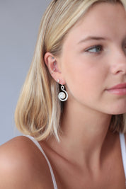 Dini Swirl Rainbow Moonstone Earrings