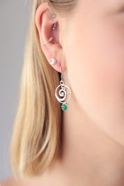 Rolling Waves Green Onyx Earrings