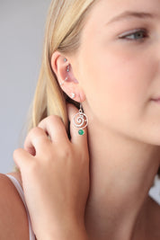 Rolling Waves Green Onyx Earrings