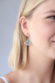 Kaori Fan Turquoise Drop Earrings