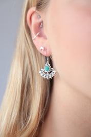 Kaori Fan Turquoise Drop Earrings