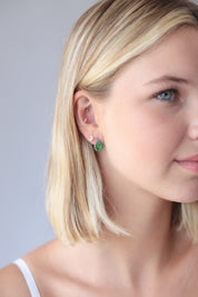 Spiral Green Turquoise Studs