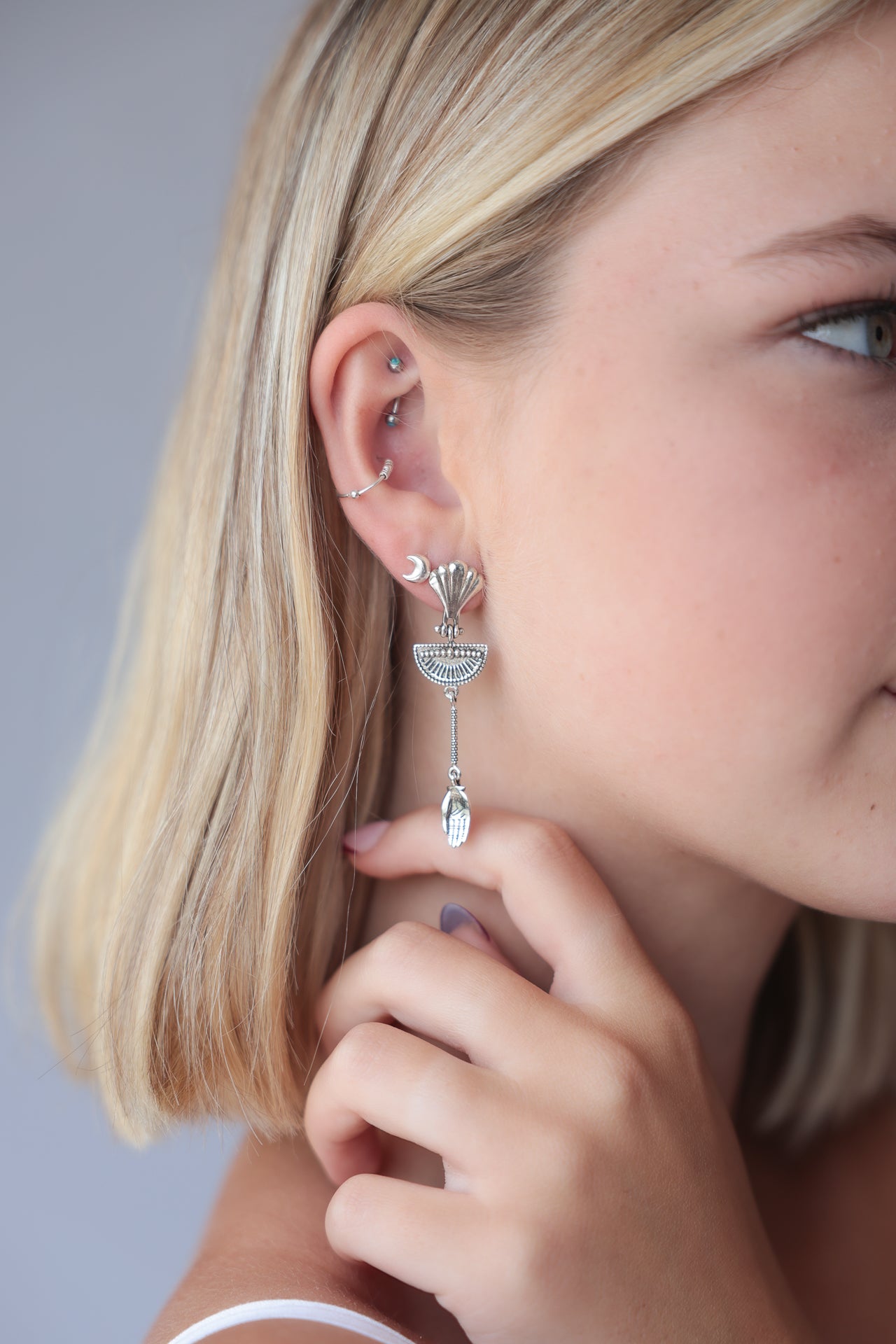 Blessings Ornate Hand Stud Drops