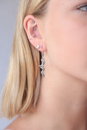 Asclepius Snake and Sword Earrings