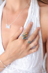 Elli Leaf Oyster Turquoise Ring