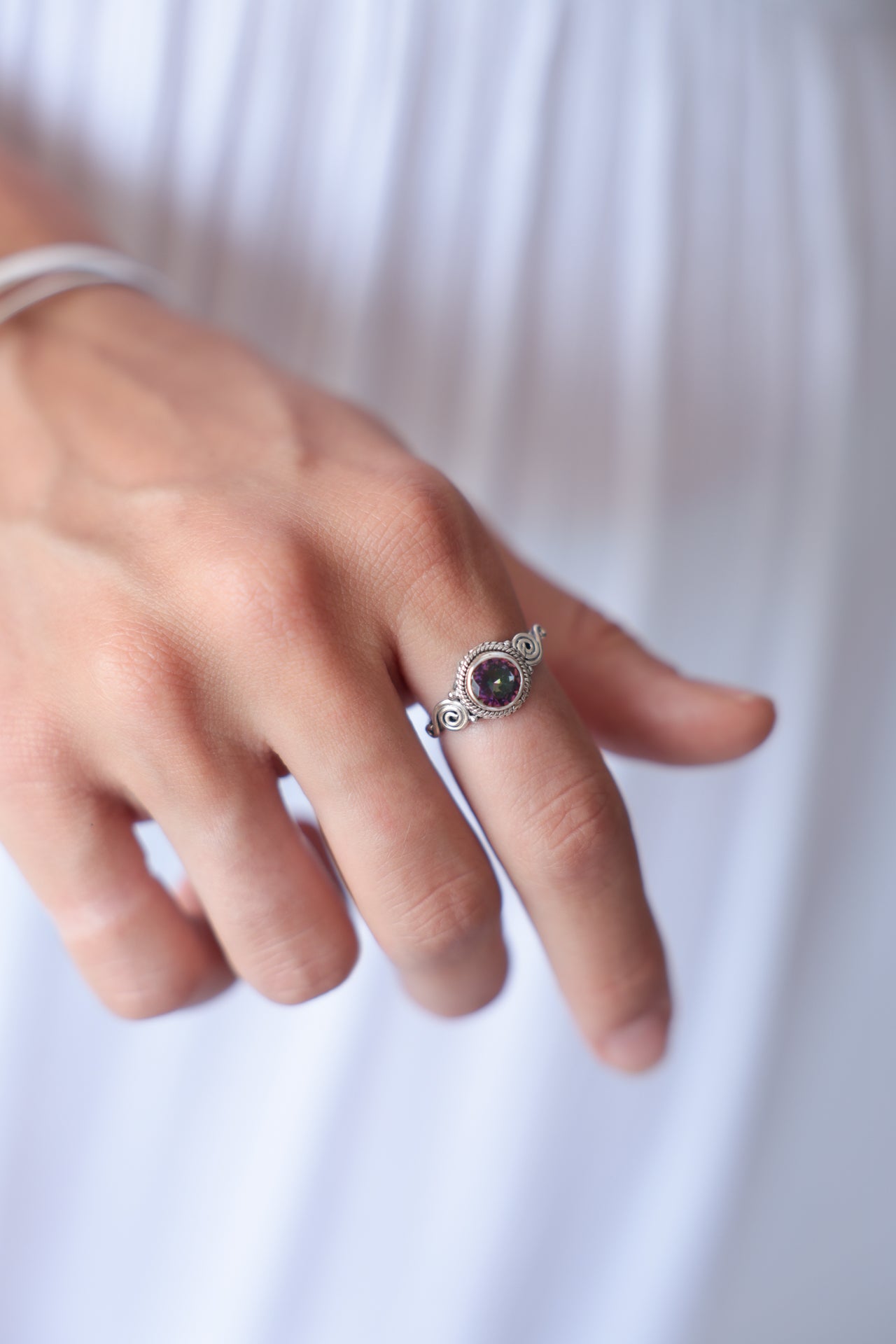 Anand Swirl Mystic Topaz Ring