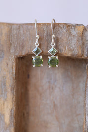 Azalia Peridot Double Drop Earrings