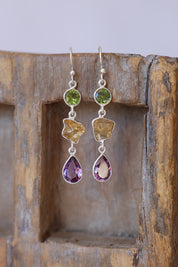Gemstone Droplet Earrings