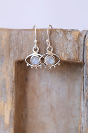Rainbow Moonstone Little Eye Earrings