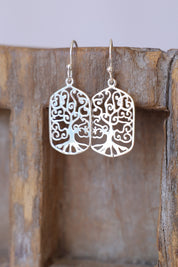 Rectangle Tree Cutout Earrings