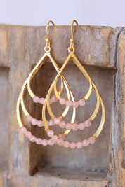 Amalia Beaded Triple Gold Hoops