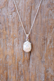 Organic Pearl Amethyst Drop Pendant
