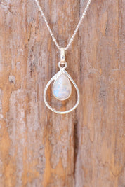 Ella Rainbow Moonstone Teardrop Pendant