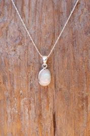 Rainbow Moonstone Oval Pendant