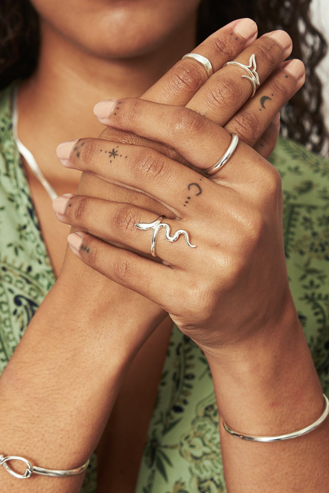 Silver Anguis Snake Ring