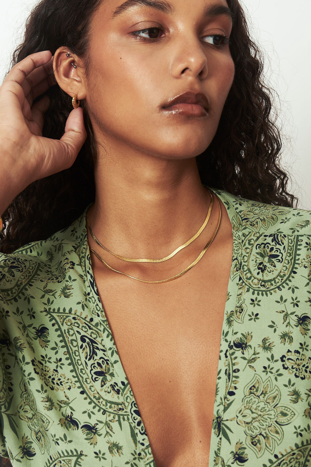 Gold Herringbone Chain Tree of Life