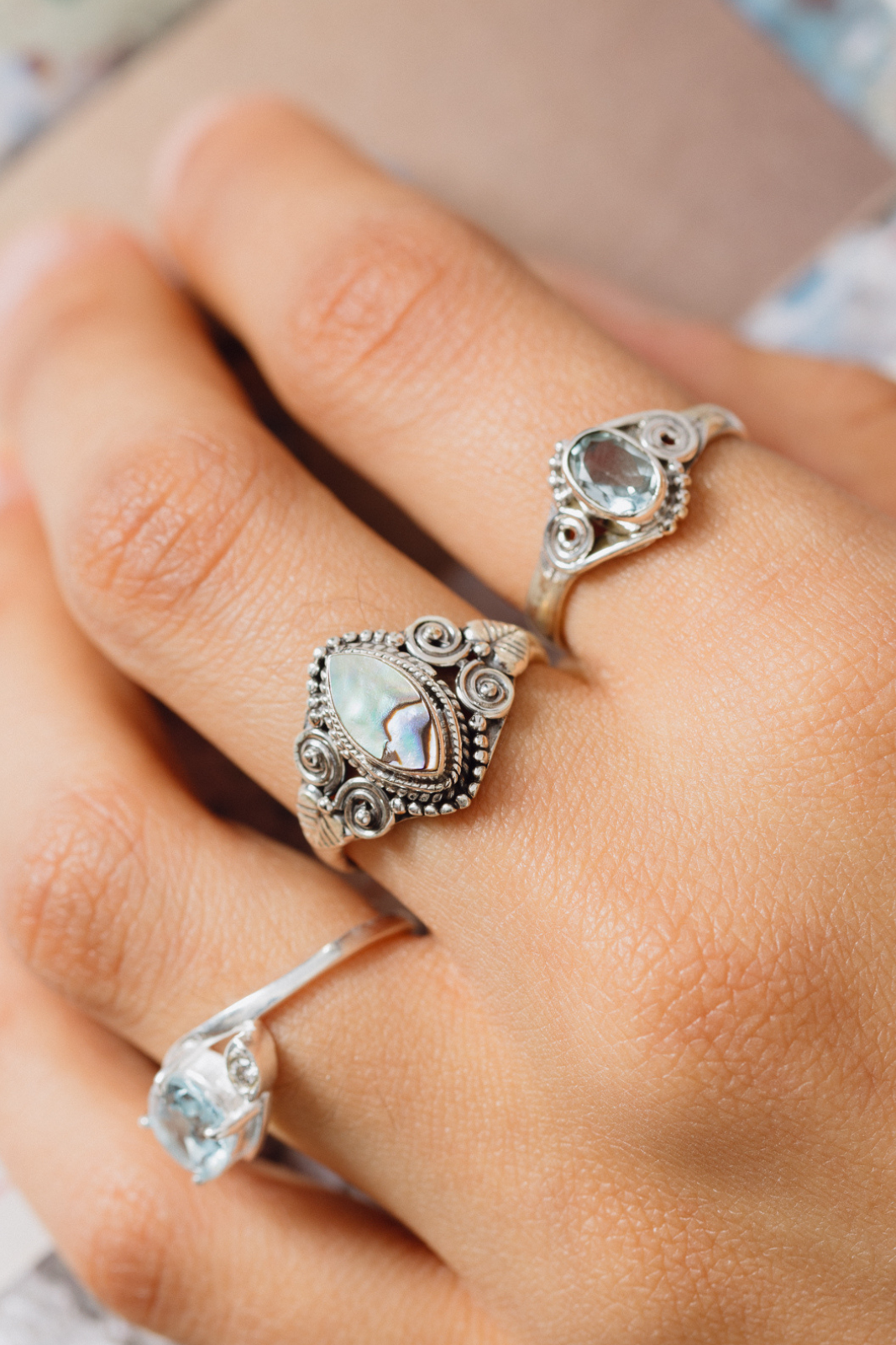 Paua Shell Ornate Ring