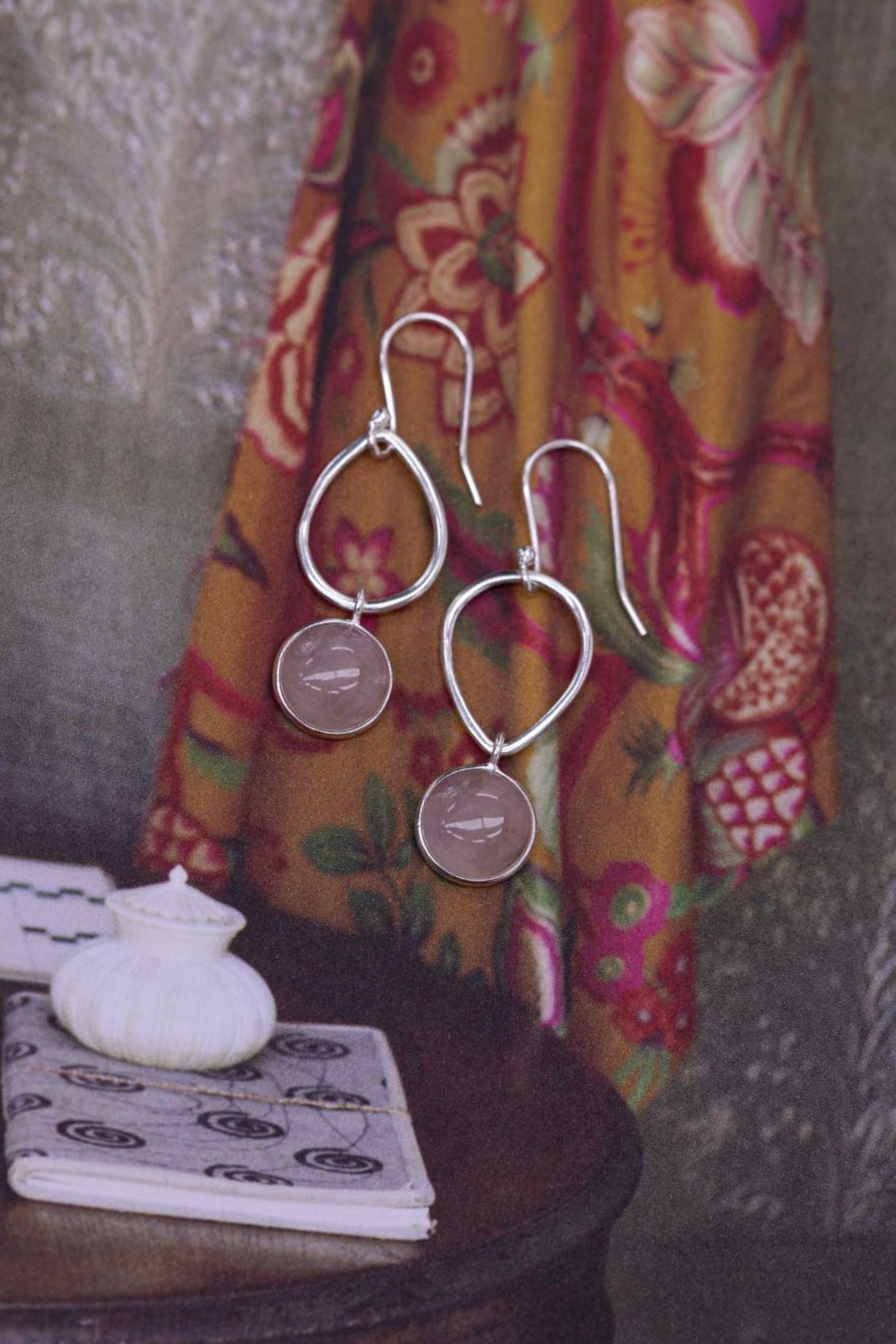 Rose Quartz Aja Earrings