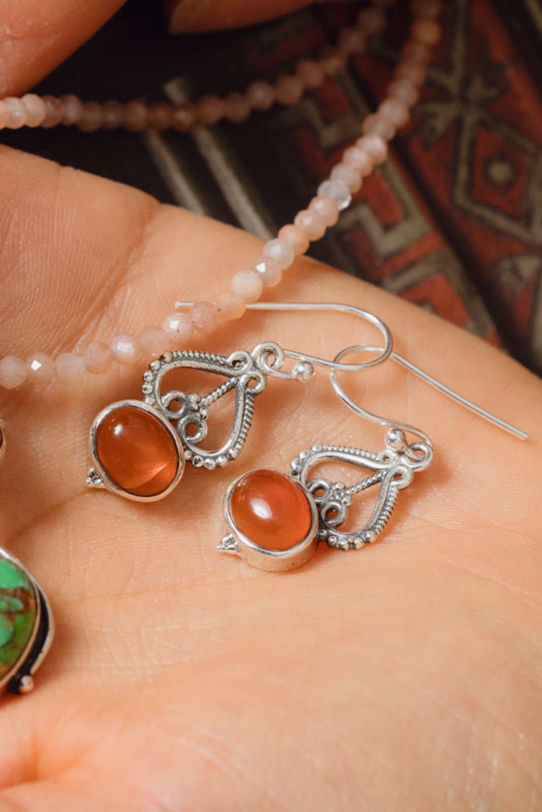 Carnelian Omer Earrings