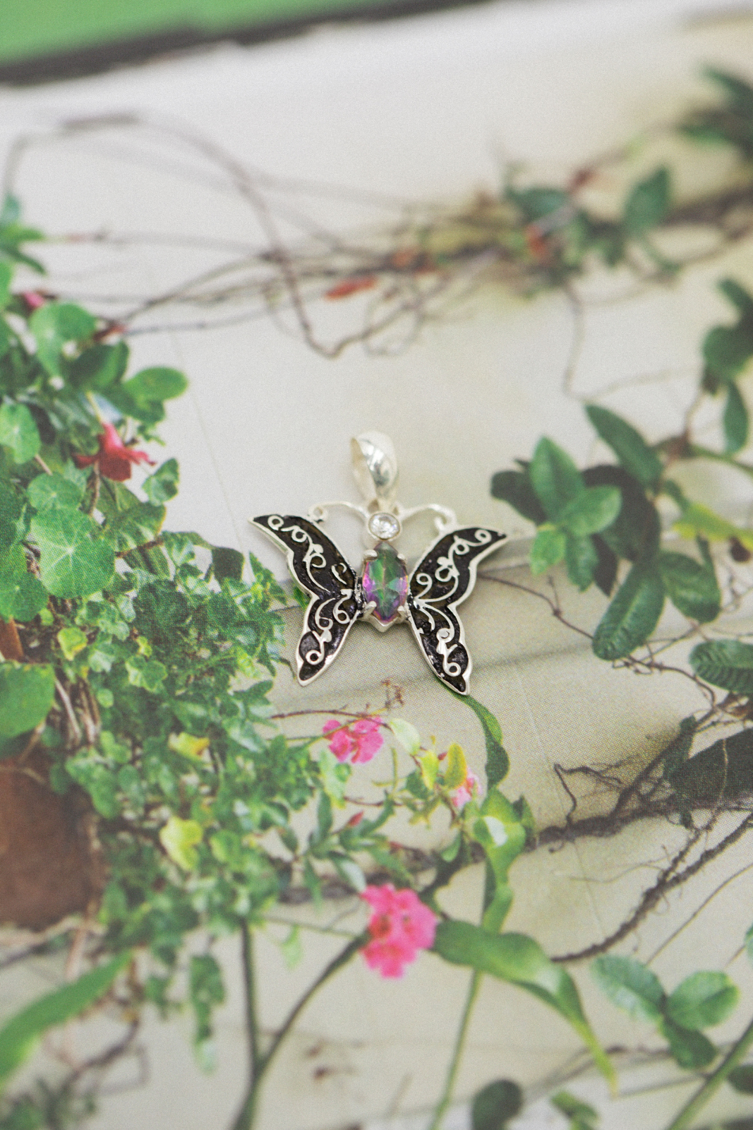 Miah Mystic Topaz Butterfly Pendant